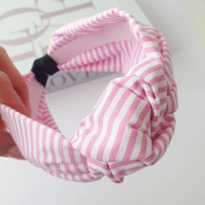 Serre-Tête Noué Rayé rose Mlle ChouChou