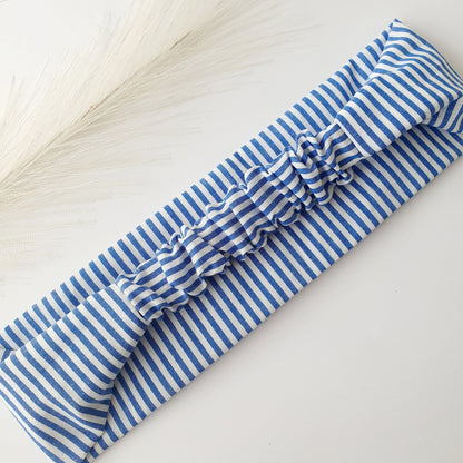 Bandeau cheveux plat rayé bleu Mlle ChouChou