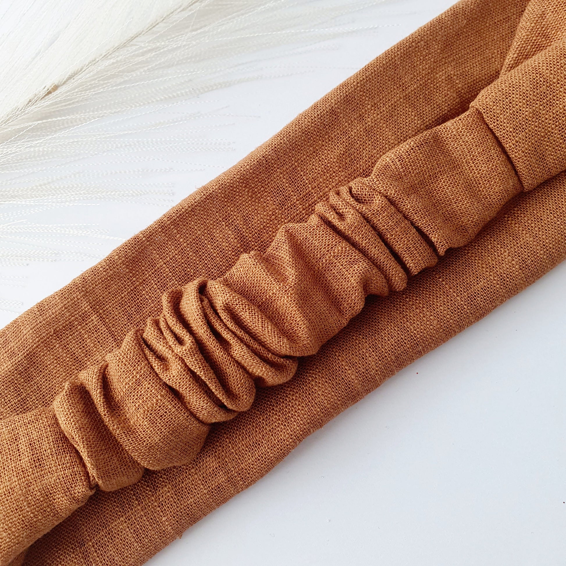 Bandeau cheveux plat lin noisette Mlle ChouChou