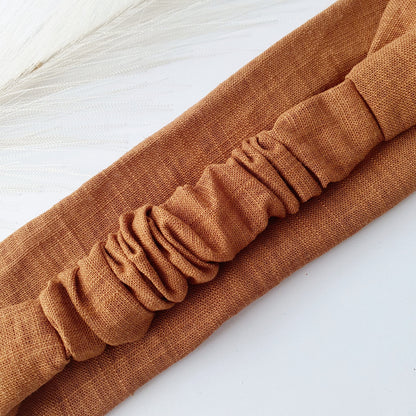 Bandeau cheveux plat lin noisette Mlle ChouChou