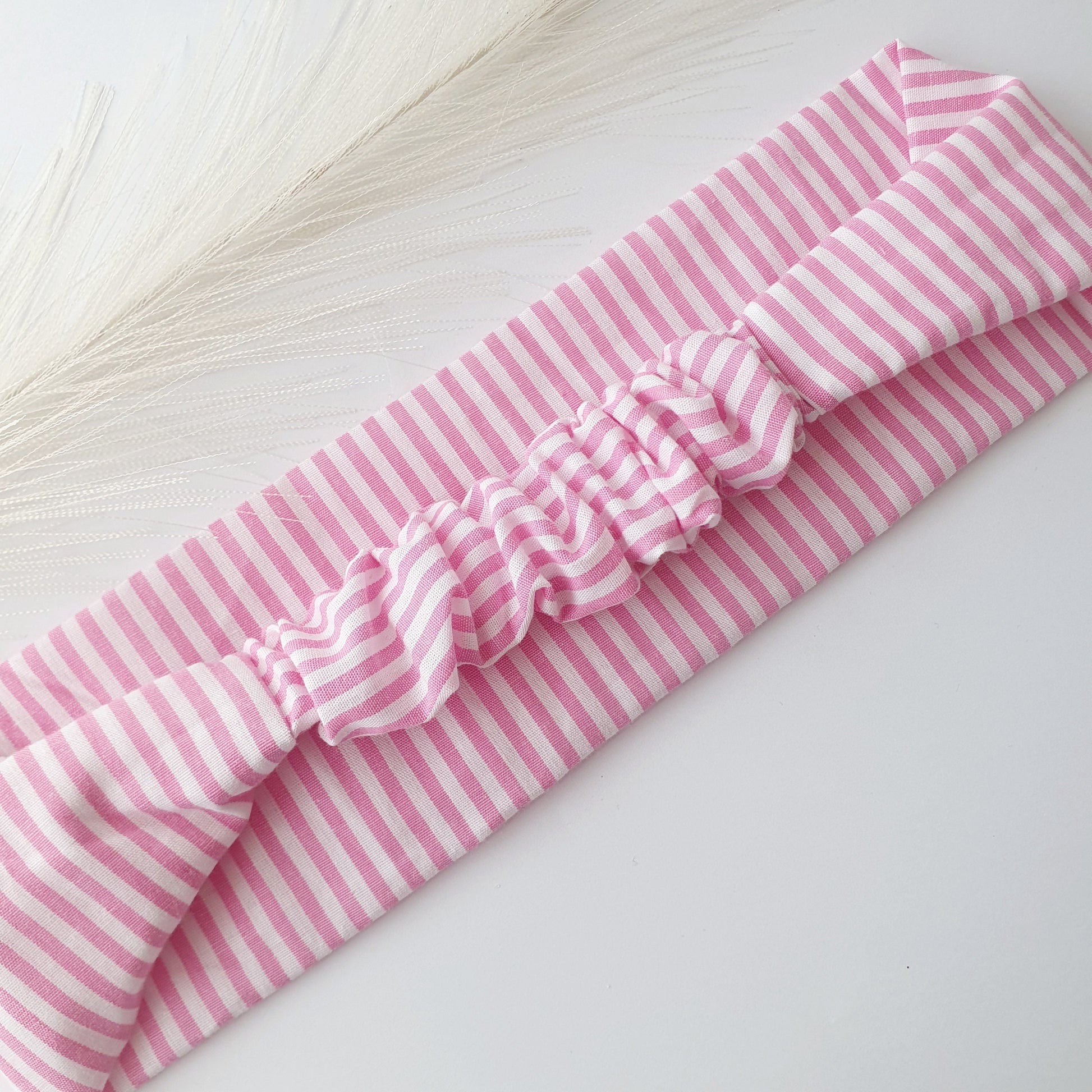 Bandeau cheveux plat rayé rose Mlle ChouChou