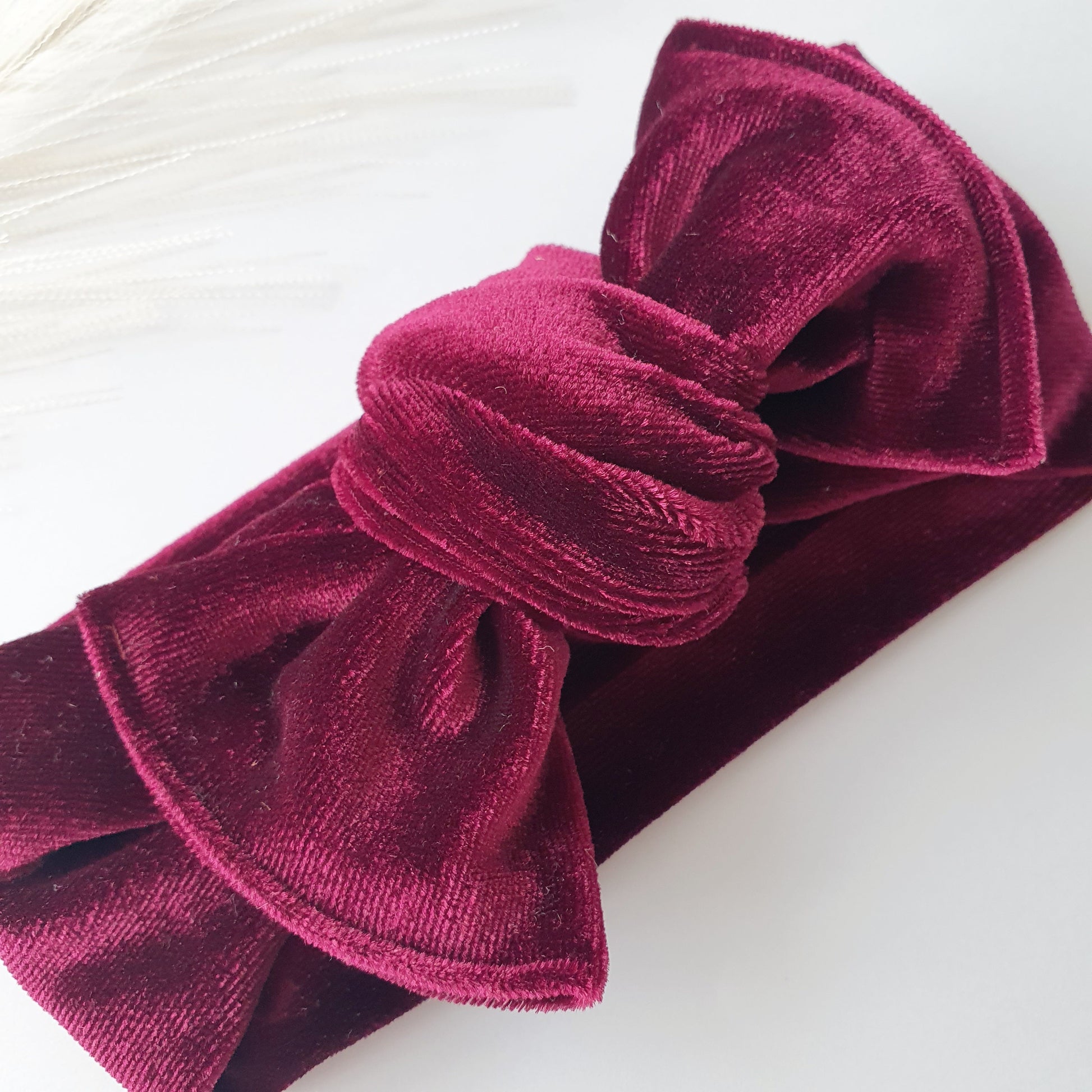 Duo bandeaux Mère Fille velours bordeaux Mlle ChouChou