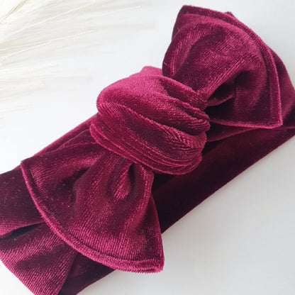 Duo bandeaux Mère Fille velours bordeaux Mlle ChouChou