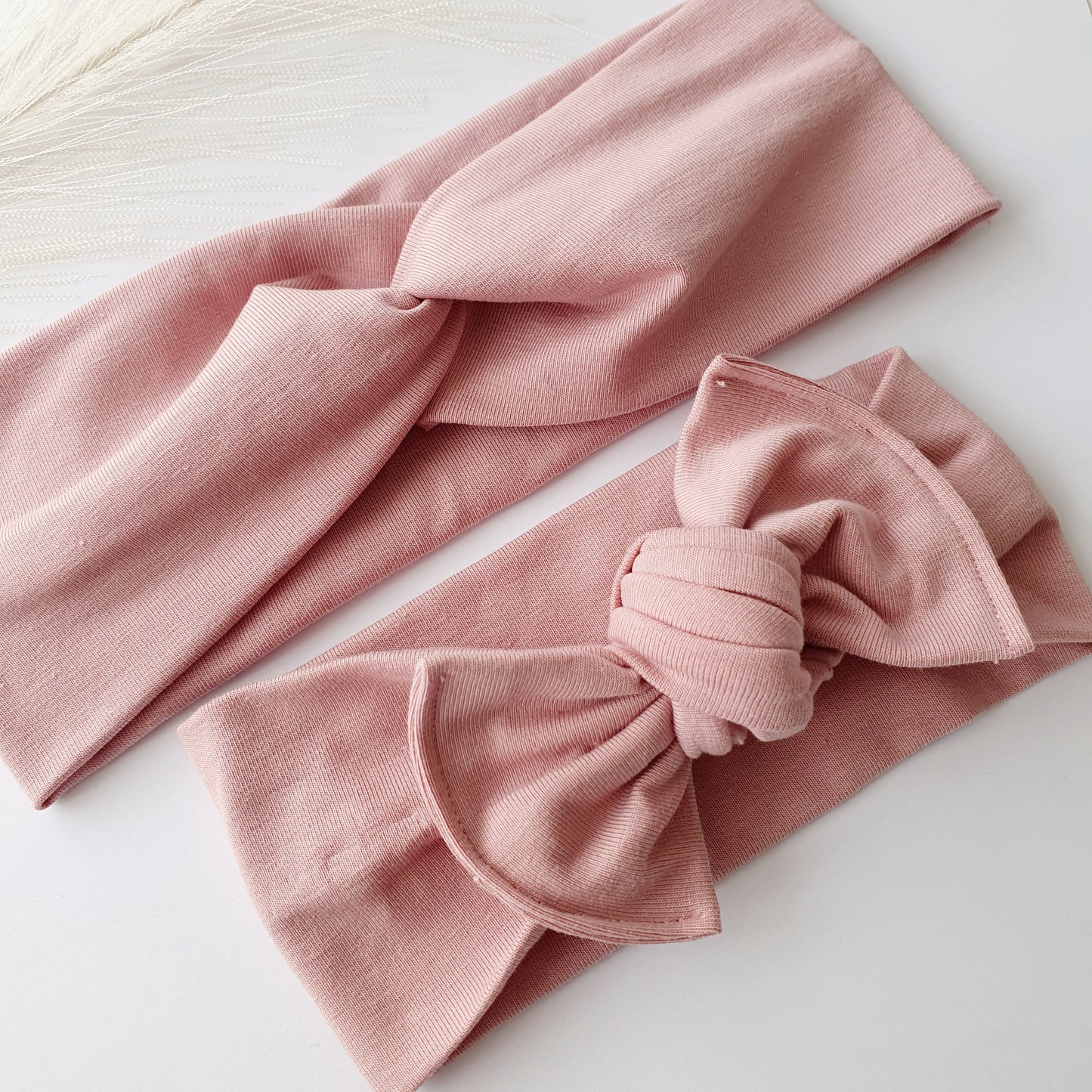 Duo bandeaux Mère Fille rose Mlle ChouChou