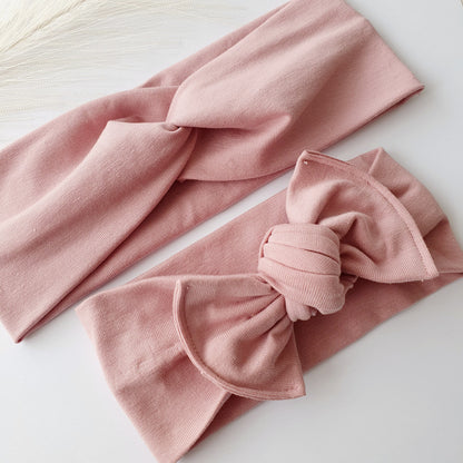 Duo bandeaux Mère Fille rose Mlle ChouChou