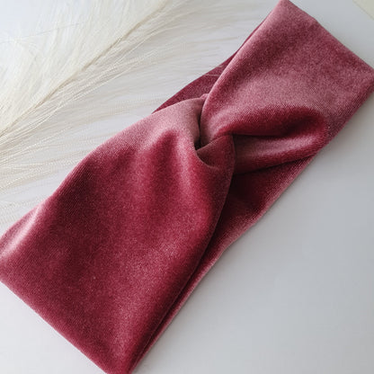 Bandeau cheveux velours rosé Mlle ChouChou