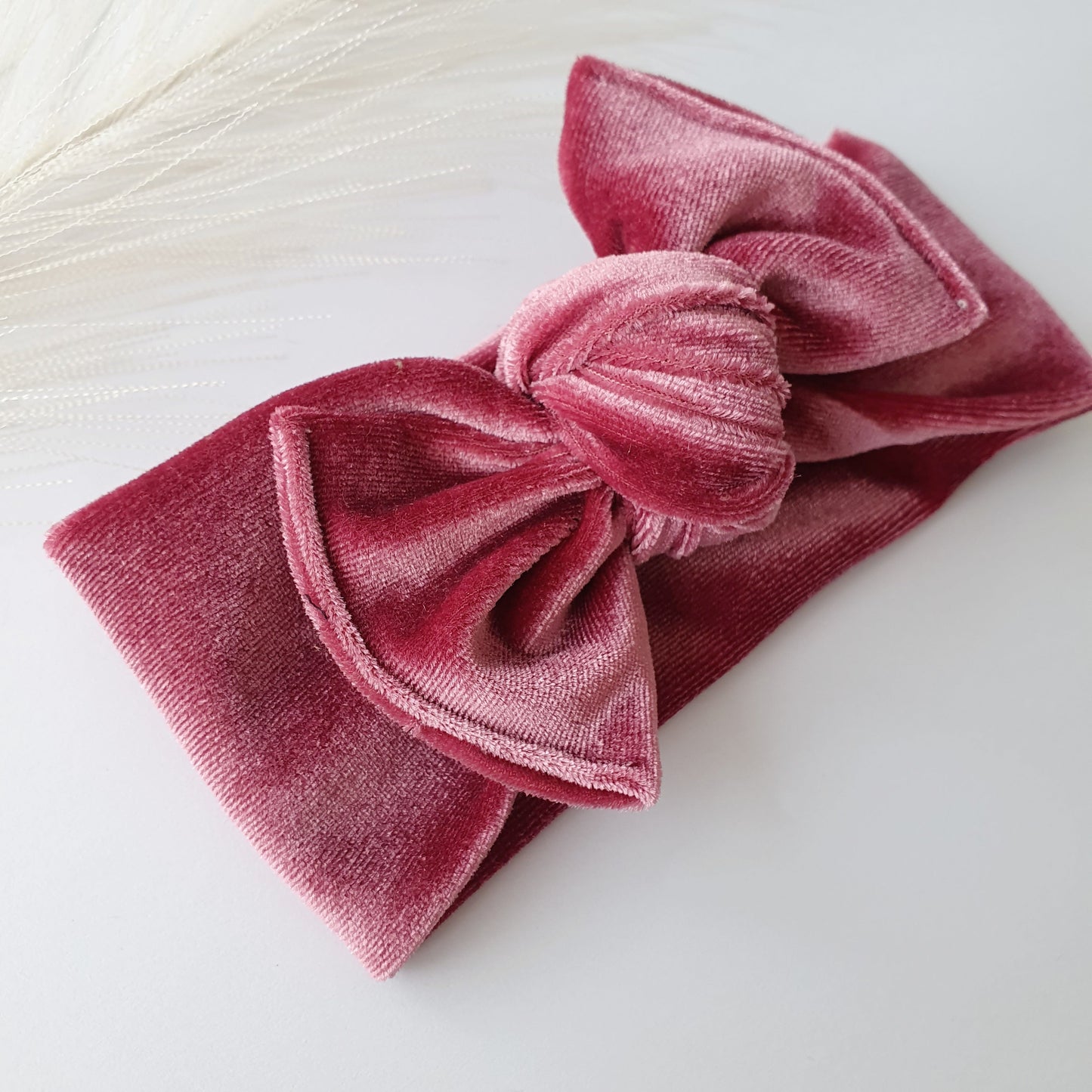 Duo bandeaux Mère Fille velours rose Mlle ChouChou