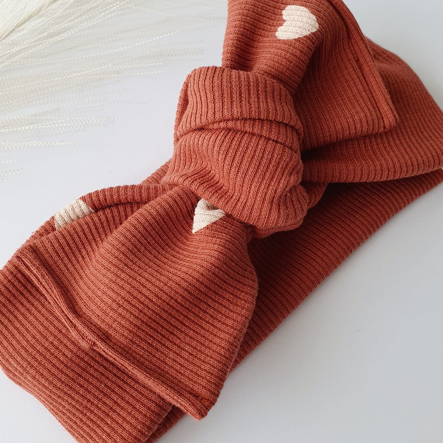 Duo bandeaux Mère Fille terracotta cœur Mlle ChouChou