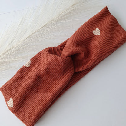 Bandeau cheveux terracotta cœur Mlle ChouChou