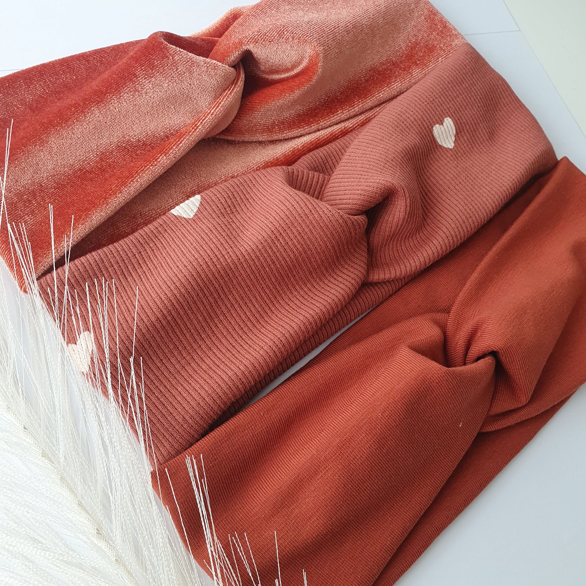 Bandeau cheveux terracotta cœur Mlle ChouChou