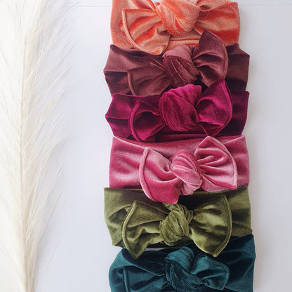 Bandeau Bébé velours cuivré Mlle ChouChou