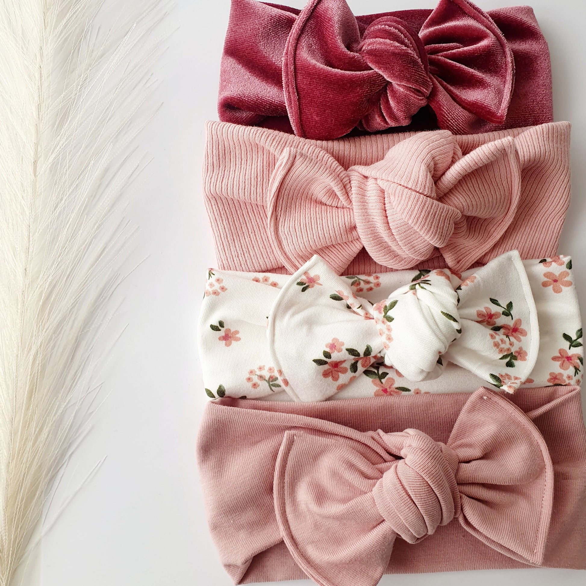 Bandeau Bébé velours rose Mlle ChouChou