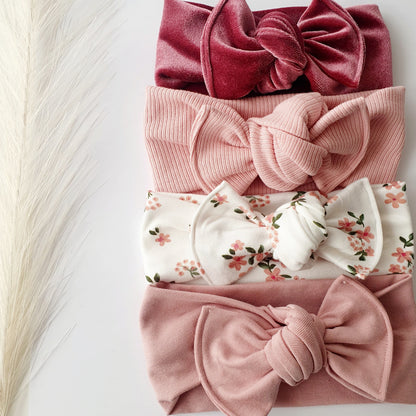Bandeau Bébé velours rose Mlle ChouChou