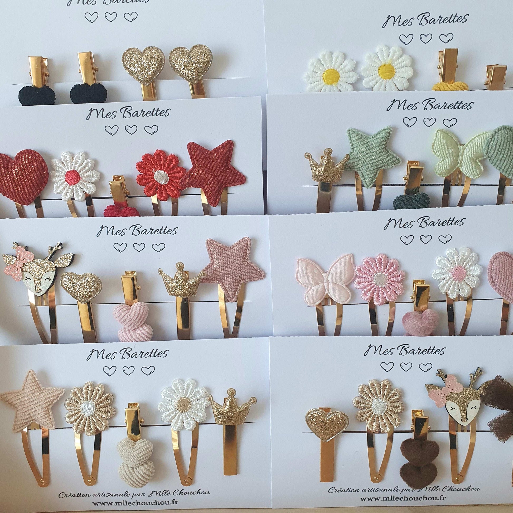 Lot de pinces à cheveux pâquerettes lilas - Mlle ChouChou