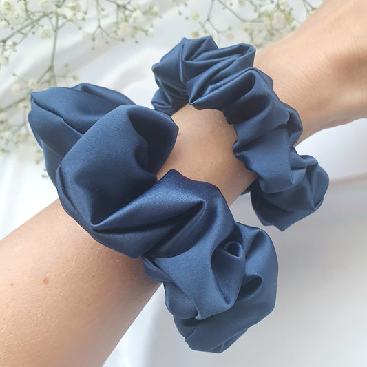 Chouchou Satin Bleu Nuit