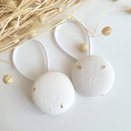 Elastiques Boutons Ecru - Mlle ChouChou