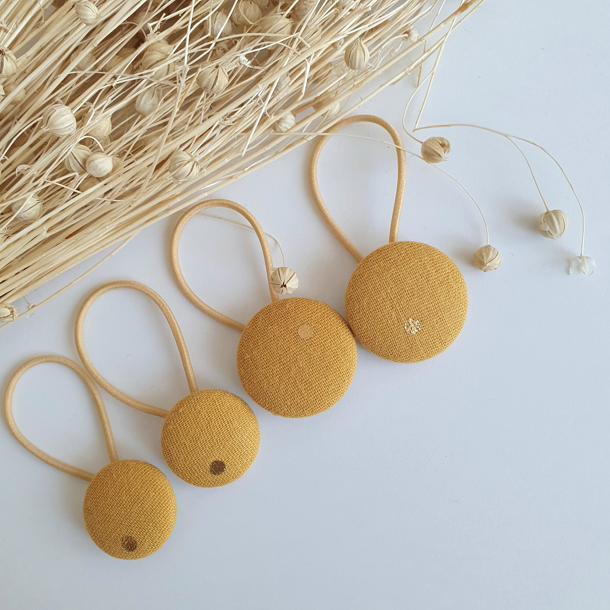 Elastiques Boutons Moutarde - Mlle ChouChou