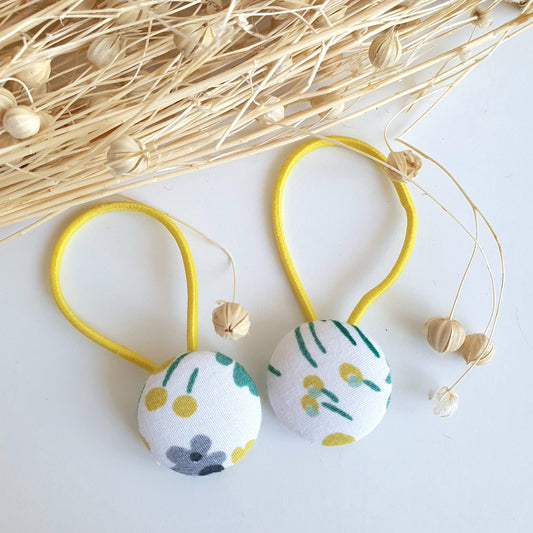 Elastiques Boutons Jaune - Mlle ChouChou