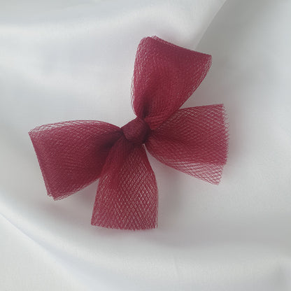 Nœud tulle Bordeaux - Mlle ChouChou