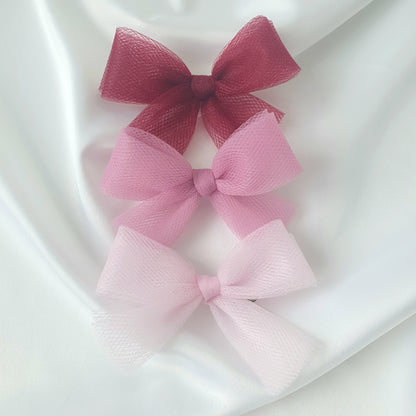 Nœud tulle Bordeaux - Mlle ChouChou