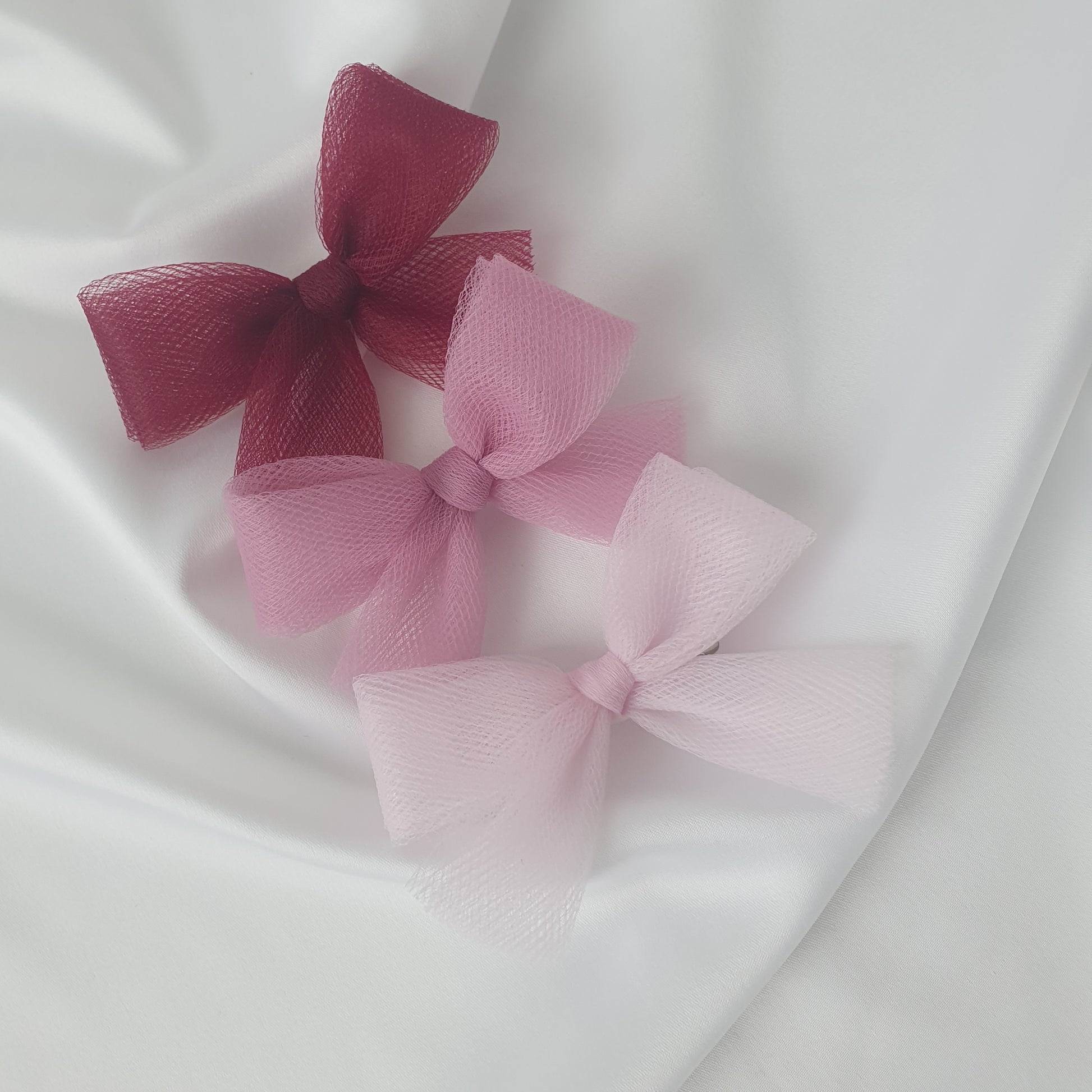 Nœud tulle Bordeaux - Mlle ChouChou