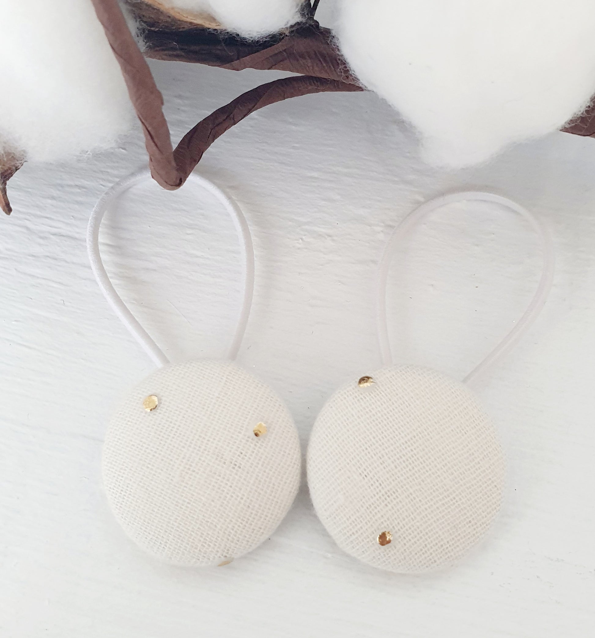 Elastiques Boutons Ecru - Mlle ChouChou